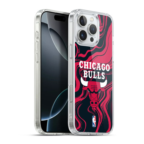 NBA Chicago Bulls Marble Agates Soft Gel Case for Apple iPhone 16 Pro Max & MagSafe