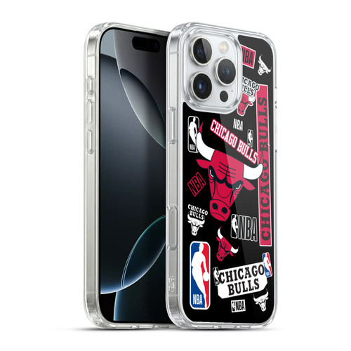 NBA Chicago Bulls Sticker Collage Soft Gel Case for Apple iPhone 16 Pro Max & MagSafe
