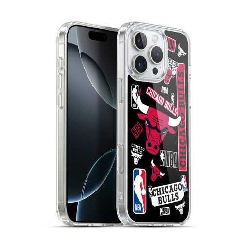 NBA Chicago Bulls Sticker Collage Soft Gel Case for Apple iPhone 16 Pro Max & MagSafe
