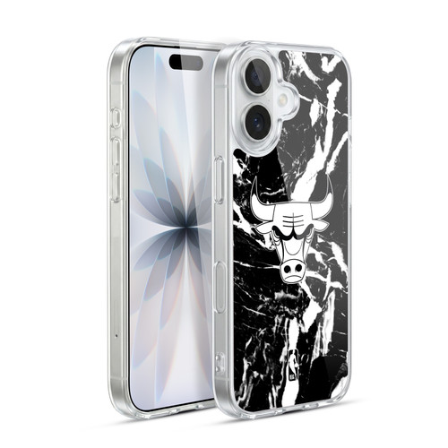 NBA Chicago Bulls Black Marble Soft Gel Case for Apple iPhone 17