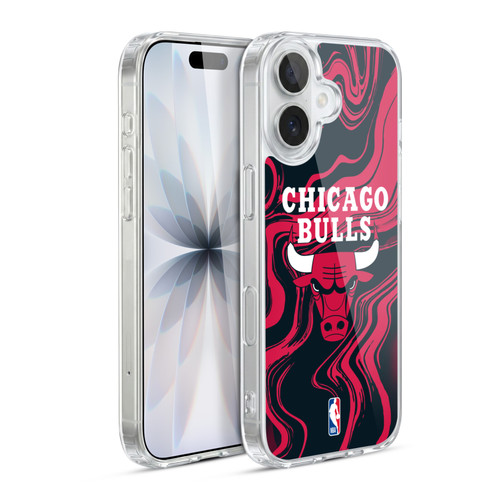 NBA Chicago Bulls Marble Agates Soft Gel Case for Apple iPhone 17
