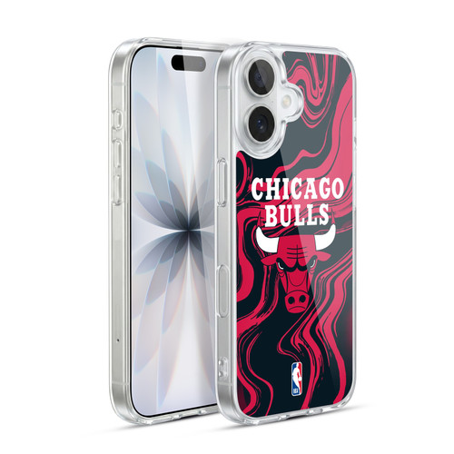 NBA Chicago Bulls Marble Agates Soft Gel Case for Apple iPhone 17