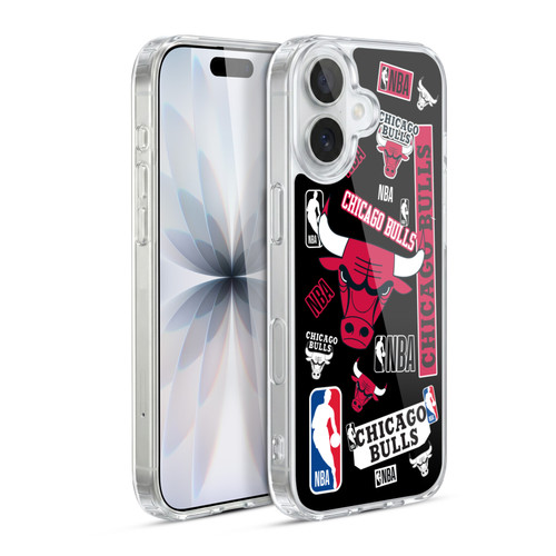 NBA Chicago Bulls Sticker Collage Soft Gel Case for Apple iPhone 17