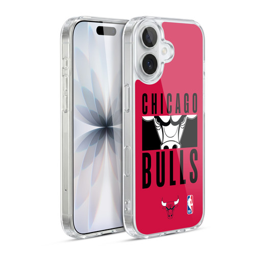 NBA Chicago Bulls Typography Soft Gel Case for Apple iPhone 17