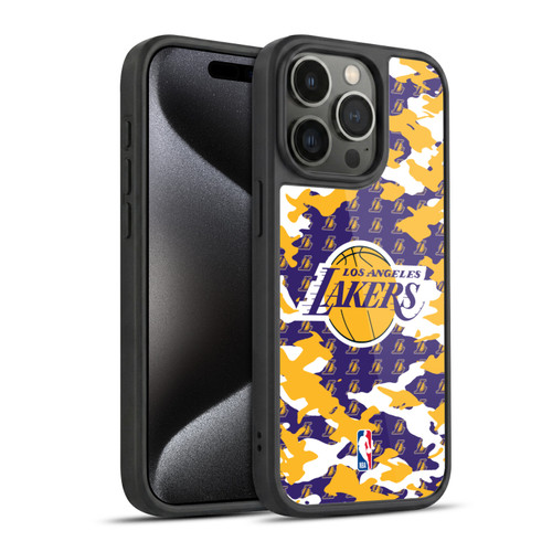 NBA Los Angeles Lakers Camouflage Gel Armour Case For Apple iPhone 15 Pro