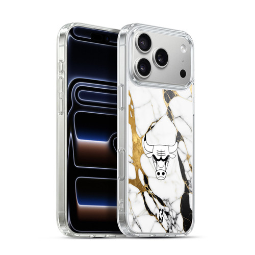 NBA Chicago Bulls White Marble Soft Gel Case for Apple iPhone 17 Pro Max