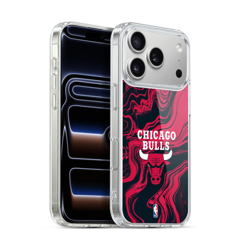 NBA Chicago Bulls Marble Agates Soft Gel Case for Apple iPhone 17 Pro