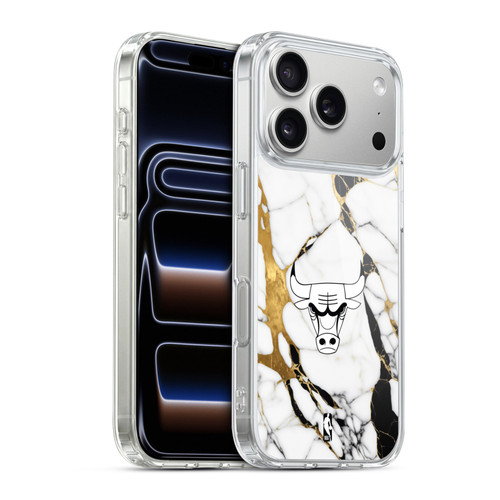 NBA Chicago Bulls White Marble Soft Gel Case for Apple iPhone 17 Pro