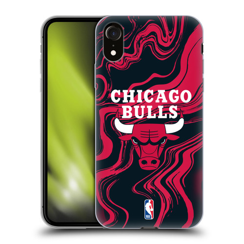 NBA Chicago Bulls Marble Agates Soft Gel Case for Apple iPhone XR
