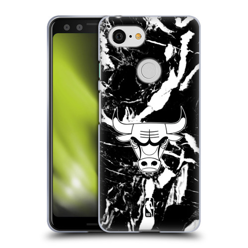 NBA Chicago Bulls Black Marble Soft Gel Case for Google Pixel 3