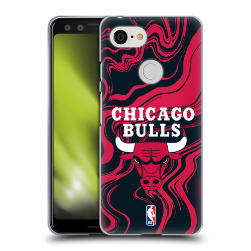 NBA Chicago Bulls Marble Agates Soft Gel Case for Google Pixel 3