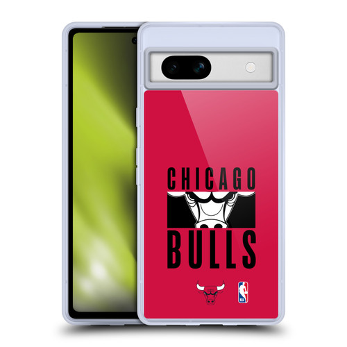 NBA Chicago Bulls Typography Soft Gel Case for Google Pixel 7a