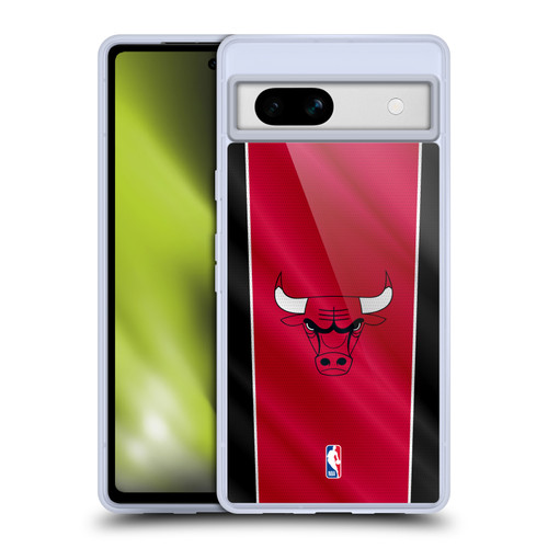 NBA Chicago Bulls Vertical Banner Soft Gel Case for Google Pixel 7a