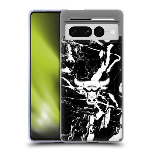 NBA Chicago Bulls Black Marble Soft Gel Case for Google Pixel 7 Pro