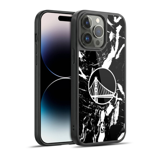 NBA Golden State Warriors Black Marble Gel Armour Case For Apple iPhone 14 Pro Max