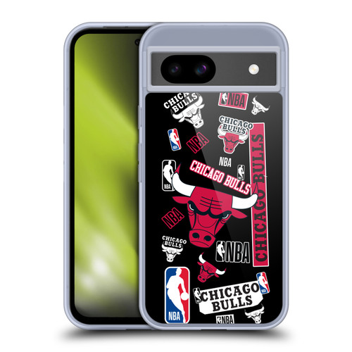 NBA Chicago Bulls Sticker Collage Soft Gel Case for Google Pixel 8a