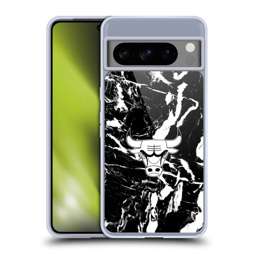 NBA Chicago Bulls Black Marble Soft Gel Case for Google Pixel 8 Pro