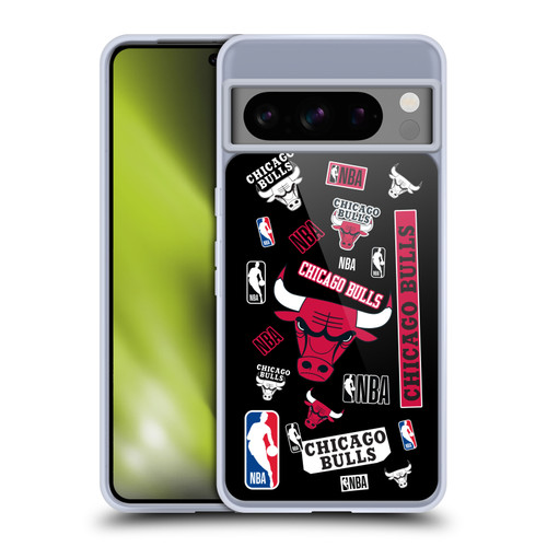 NBA Chicago Bulls Sticker Collage Soft Gel Case for Google Pixel 8 Pro