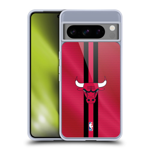NBA Chicago Bulls Stripes Soft Gel Case for Google Pixel 8 Pro