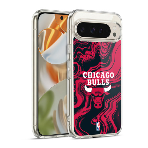 NBA Chicago Bulls Marble Agates Soft Gel Case for Google Pixel 9 / Pixel 9 Pro