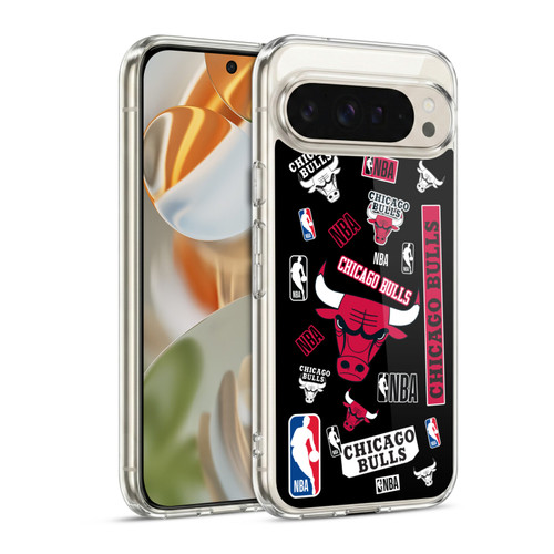 NBA Chicago Bulls Sticker Collage Soft Gel Case for Google Pixel 9 / Pixel 9 Pro