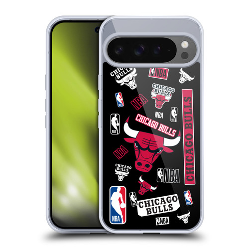NBA Chicago Bulls Sticker Collage Soft Gel Case for Google Pixel 9 Pro XL