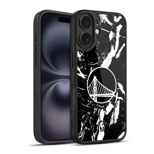NBA Golden State Warriors Black Marble Gel Armour Case For Apple iPhone 16