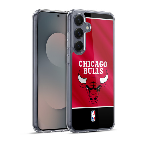 NBA Chicago Bulls Horizontal Banner Soft Gel Case for Samsung Galaxy S25+ & MagSafe