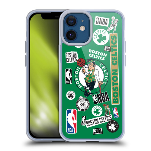 NBA Boston Celtics Sticker Collage Soft Gel Case for Apple iPhone 12 Mini & MagSafe