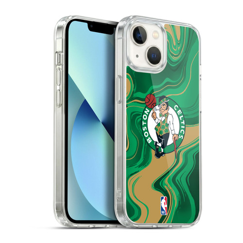 NBA Boston Celtics Marble Agates Soft Gel Case for Apple iPhone 13