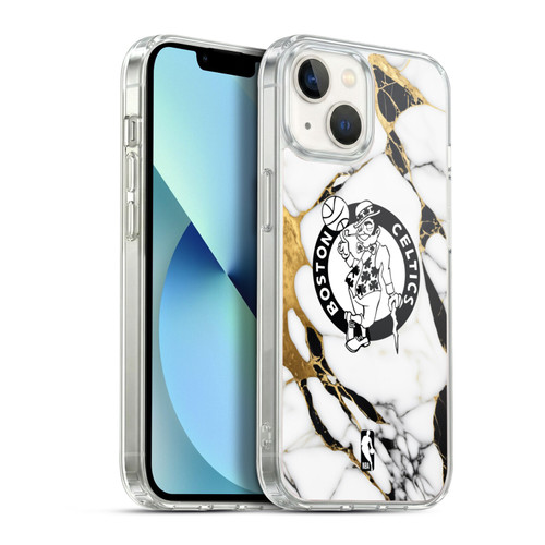 NBA Boston Celtics White Marble Soft Gel Case for Apple iPhone 13