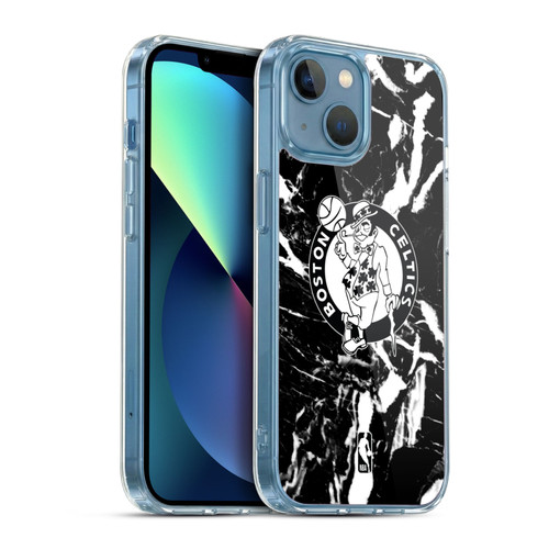 NBA Boston Celtics Black Marble Soft Gel Case for Apple iPhone 13 Mini & MagSafe