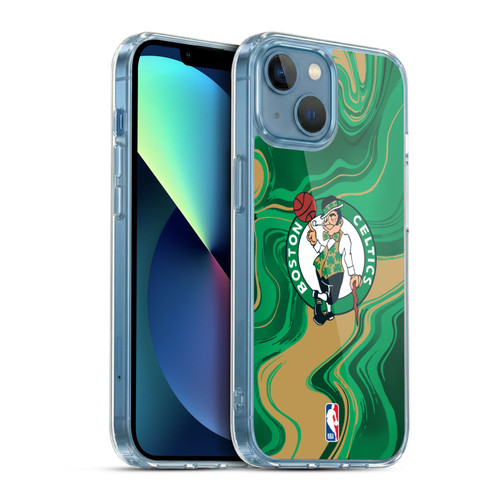 NBA Boston Celtics Marble Agates Soft Gel Case for Apple iPhone 13 Mini & MagSafe