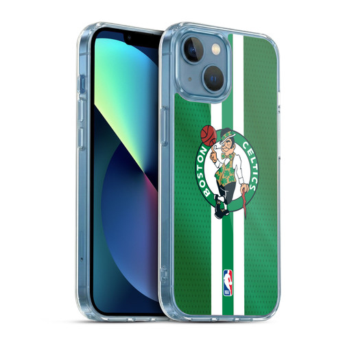 NBA Boston Celtics Stripes Soft Gel Case for Apple iPhone 13 Mini & MagSafe