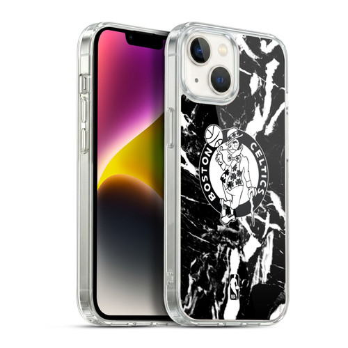NBA Boston Celtics Black Marble Soft Gel Case for Apple iPhone 14