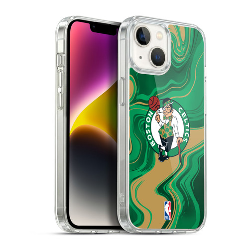 NBA Boston Celtics Marble Agates Soft Gel Case for Apple iPhone 14