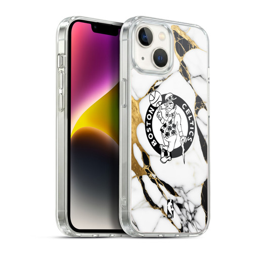 NBA Boston Celtics White Marble Soft Gel Case for Apple iPhone 14
