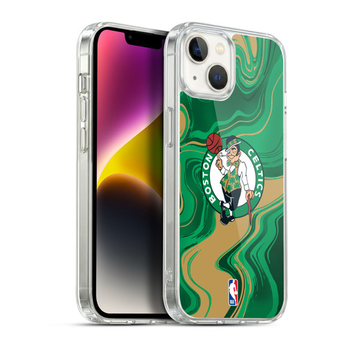 NBA Boston Celtics Marble Agates Soft Gel Case for Apple iPhone 14 Plus & MagSafe
