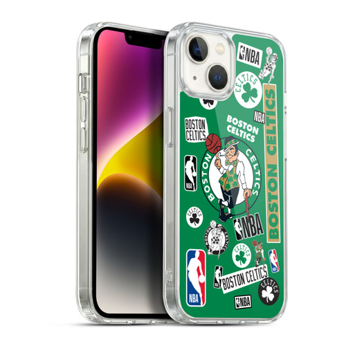 NBA Boston Celtics Sticker Collage Soft Gel Case for Apple iPhone 14 Plus & MagSafe