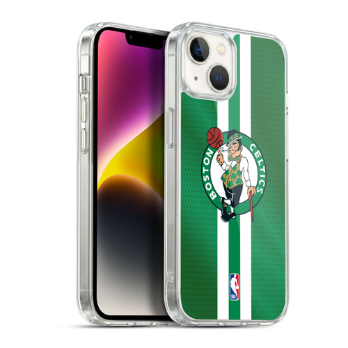 NBA Boston Celtics Stripes Soft Gel Case for Apple iPhone 14 Plus & MagSafe