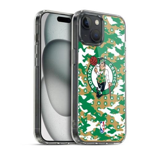 NBA Boston Celtics Camouflage Soft Gel Case for Apple iPhone 15 & MagSafe