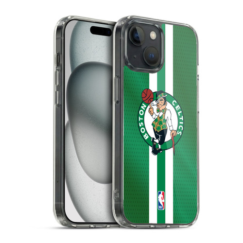 NBA Boston Celtics Stripes Soft Gel Case for Apple iPhone 15 & MagSafe