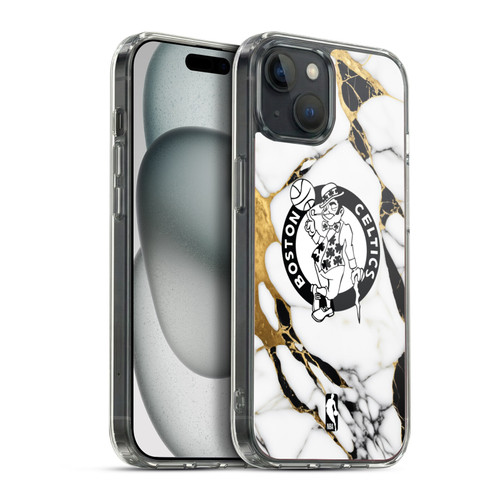 NBA Boston Celtics White Marble Soft Gel Case for Apple iPhone 15 Plus & MagSafe