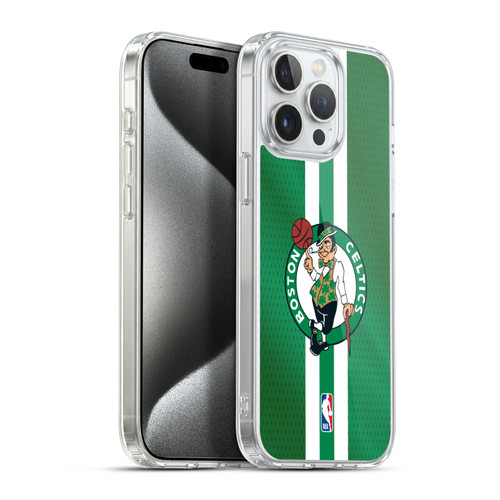 NBA Boston Celtics Stripes Soft Gel Case for Apple iPhone 15 Pro Max & MagSafe