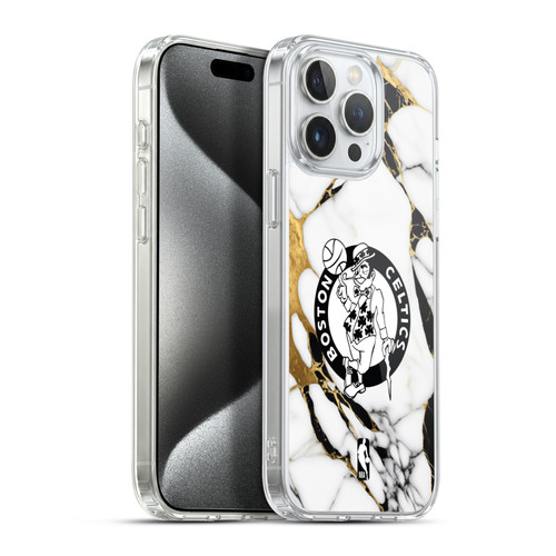 NBA Boston Celtics White Marble Soft Gel Case for Apple iPhone 15 Pro Max & MagSafe