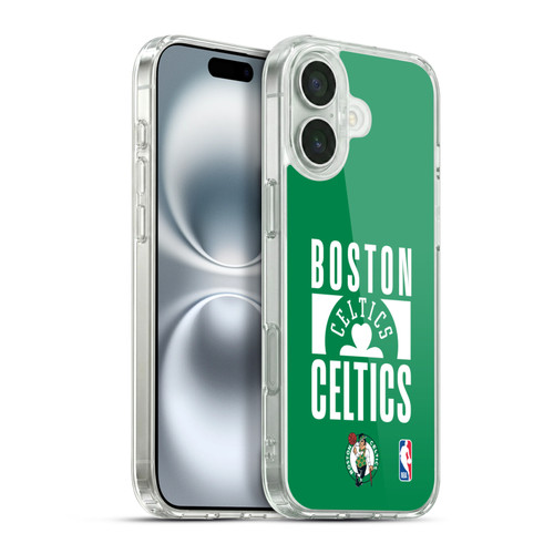 NBA Boston Celtics Typography Soft Gel Case for Apple iPhone 16 Plus & MagSafe