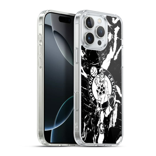 NBA Boston Celtics Black Marble Soft Gel Case for Apple iPhone 16 Pro Max & MagSafe