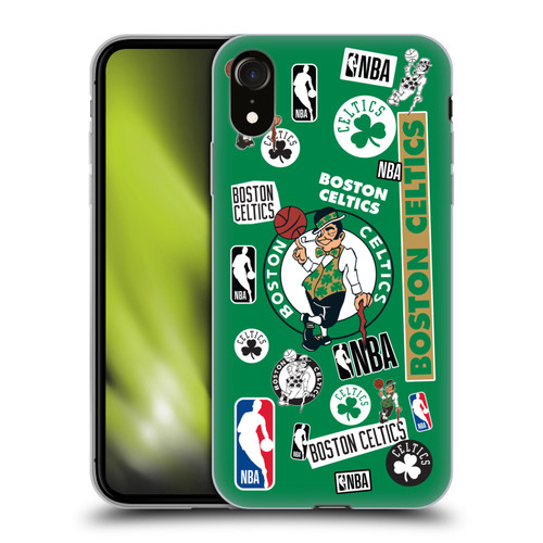 NBA Boston Celtics Sticker Collage Soft Gel Case for Apple iPhone XR