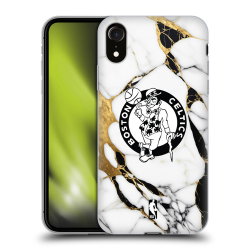 NBA Boston Celtics White Marble Soft Gel Case for Apple iPhone XR