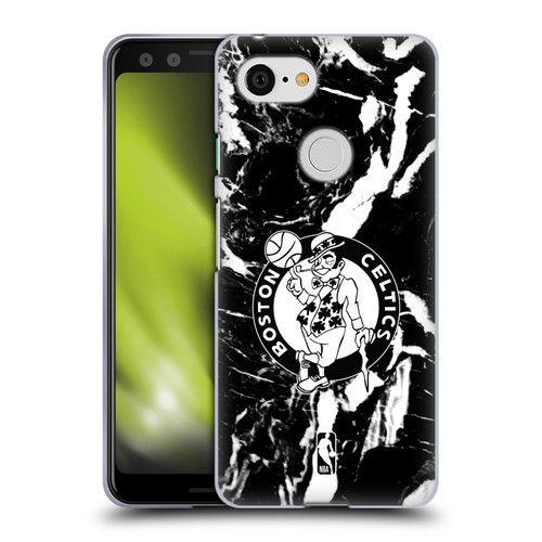 NBA Boston Celtics Black Marble Soft Gel Case for Google Pixel 3